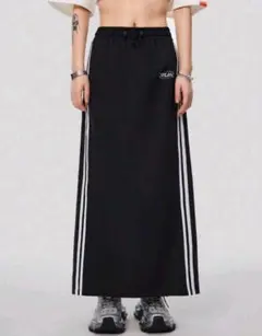 縦ストライプサイドパネル ロングスカート