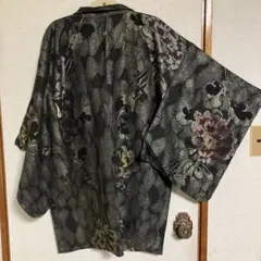 希少レトロモダン豪華絢爛長羽織りしつけ糸付き裄65.5