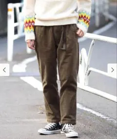 グラミチ ビームスボーイ コーデュロイテーパードパンツ ブラウン