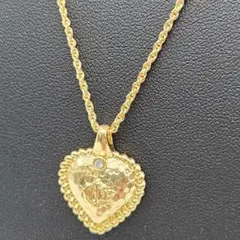 ディオール ネックレス ラインストーン ヴィンテージロゴ ゴールドカラー 刻印