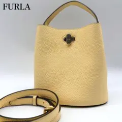 ✨️美品・現行✨️フルラ ダナエ ミニ 2way レザー シボ革 ターンロック