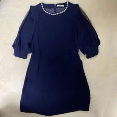 スナイデル snidel ネイビー バルーンスリーブ ワンピース サイズ0