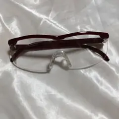 ワインレッド 拡大鏡・ルーペ メガネ 老眼鏡