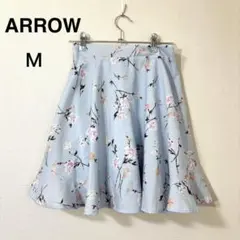 ARROW フレアスカート ミニスカート　水色 花柄 フェミニン　大人可愛いのサムネイル