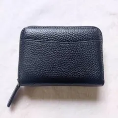 【新品】　牛本革　財布　カードケース　小銭入れ　コンパクト　レザー　ブラック