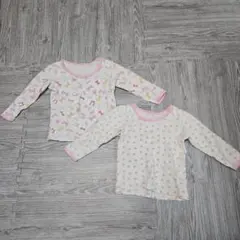 【120cm】女の子用・厚手の長袖肌着2枚セット