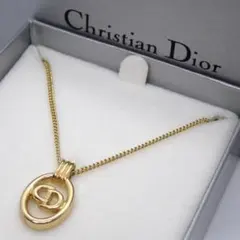 美品✨　Dior　ネックレス　CD ロゴ　希少　刻印　ゴールド　金　サークル