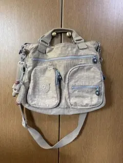 Kipling 2way ショルダーバッグ カーキ モンキーチャーム付のサムネイル