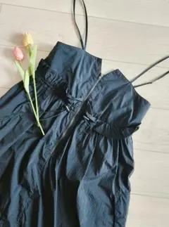 wcloset キャミワンピース　ナイロンワンピース ブラック