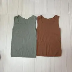 ノースリーブタンクトップ2色セット