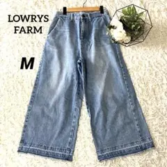 LOWRYS FARM ワイドデニムパンツ　ライトブルー　カットオフ　Mサイズ