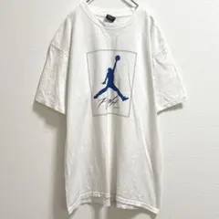 希少 90s～00s ナイキ プリント Ｔシャツ 半袖 Ｍ 白 青 綿