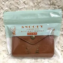 スヌーピー　三つ折り財布 BROWN minimal walletのサムネイル