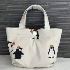 【ハンドメイド】トートバッグ型のミニポーチ　ペンギン