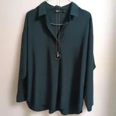 UNIQLO ダークグリーン 長袖シャツ XL　レディース