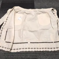 美品 近沢レース 花柄刺繍 レースエプロン ホワイト フラワー