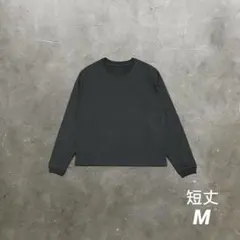 【短丈Tシャツ】長袖 スモーキーブラック 黒T Y2K アメカジ Mサイズ