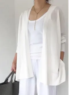 Deuxieme Classe shake codeショートカーディガン 白