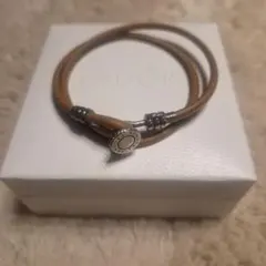 ☆新品☆パンドラ☆PANDORA☆ダブル☆2連☆レザーブレスレット 