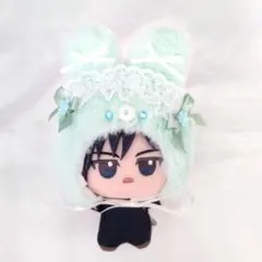 ちびぐるみ うさぎのかぶりもの ミントグリーン　被り物 着ぐるみ ぬい服のサムネイル