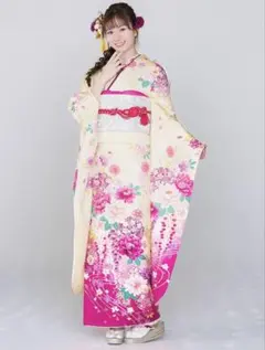 京都きもの友禅 振袖フルセット 振袖一式 古典柄 ピンク×クリームのサムネイル