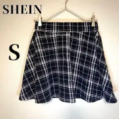 SHEIN【S】チェック ミニスカート 黒×白 韓国ファッション 地雷系 量産型
