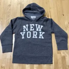 グレー フード付き裏起毛パーカー サイズ110