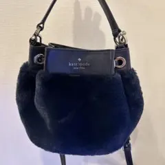kate spade ネイビー 巾着型ショルダーバッグ