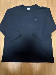 【値下げ】Champion ブラック 七分袖　カットソー　Tシャツ　ワンポイント