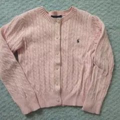 RALPH LAUREN ケーブルニット カーディガン ピンク 3T