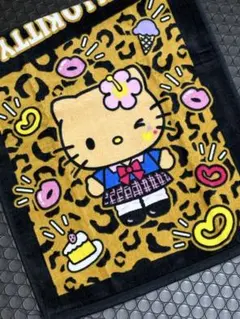 日焼けハローキティ レオパード柄タオル
