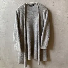 レキップ　ロングカーディガン　マフラー　グレー　モヘア　スパンコール