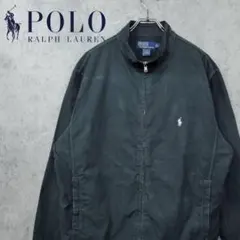 ポロ ラルフローレン 刺繍 ナイロンジャケット ブラック L 古着