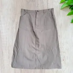 レディース スカート グレージュ Aライン ポケット付き