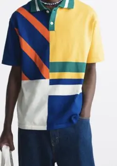 ZARA マルチカラー ニットポロシャツ Mサイズのサムネイル