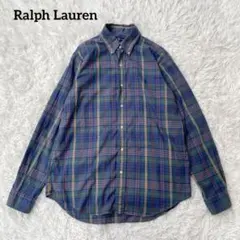 ラルフローレン　チェック柄シャツ　ロゴ