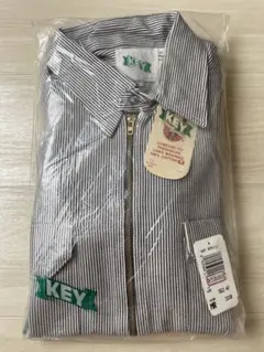 80s KEY USA製 ワークシャツ ハーフジップ ヒッコリー デッドストックのサムネイル