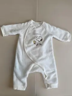 PEANUTS スヌーピー ロンパース 白