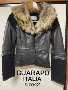GUARAPO 黒　レザーショートジャケット size42