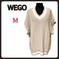 美品 WEGO ベージュ Vネックニット Mサイズ