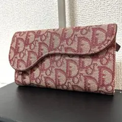 【極美品✨希少カラー】クリスチャンディオール　三つ折り財布　赤　トロッター　人気