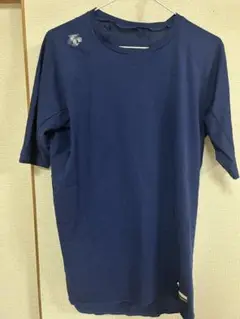 ネイビー 半袖アンダーシャツ ロゴ付き