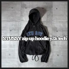 STUSSY zip up cotton hoodie y2k grunge
