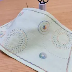 刺し子　ミニ花ふきん