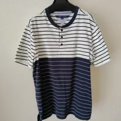 TOMMY HILFIGER ストライプポロシャツ XL