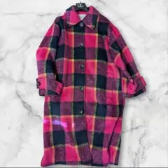 ちょん様《sale》《ayane/アヤン》チェックシャギーロングシャツコート 