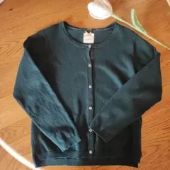 ZARA ニットカーディガン コットン　ネイビー