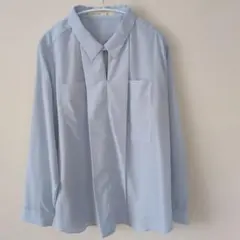 【AS KNOW AS olaca】水色 長袖シャツ ブラウス　15サイズ