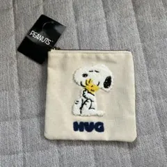 スヌーピーサガラ刺繍スクエアポーチ