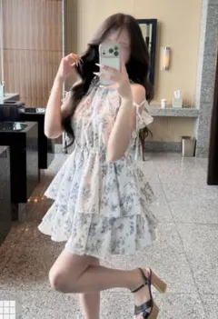 GRL 花柄アメスリティアードミニワンピース